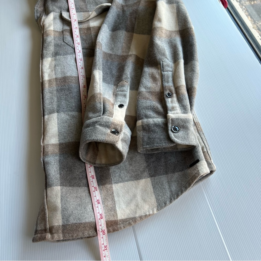 BLAQ Plaid Overshirt Jacket (Shacket) Wool Alpaca Blend Flannel Relaxed Mens XXL - Picture 10 of 11